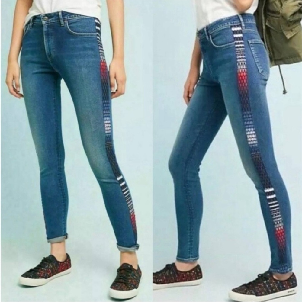 LEVI’S ANTHROPOLOGIE Exclusive Made & Crafted Embroidered Sides Skinny Jeans